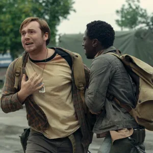 Cooper Hoffman and David Jonsson in The Long Walk