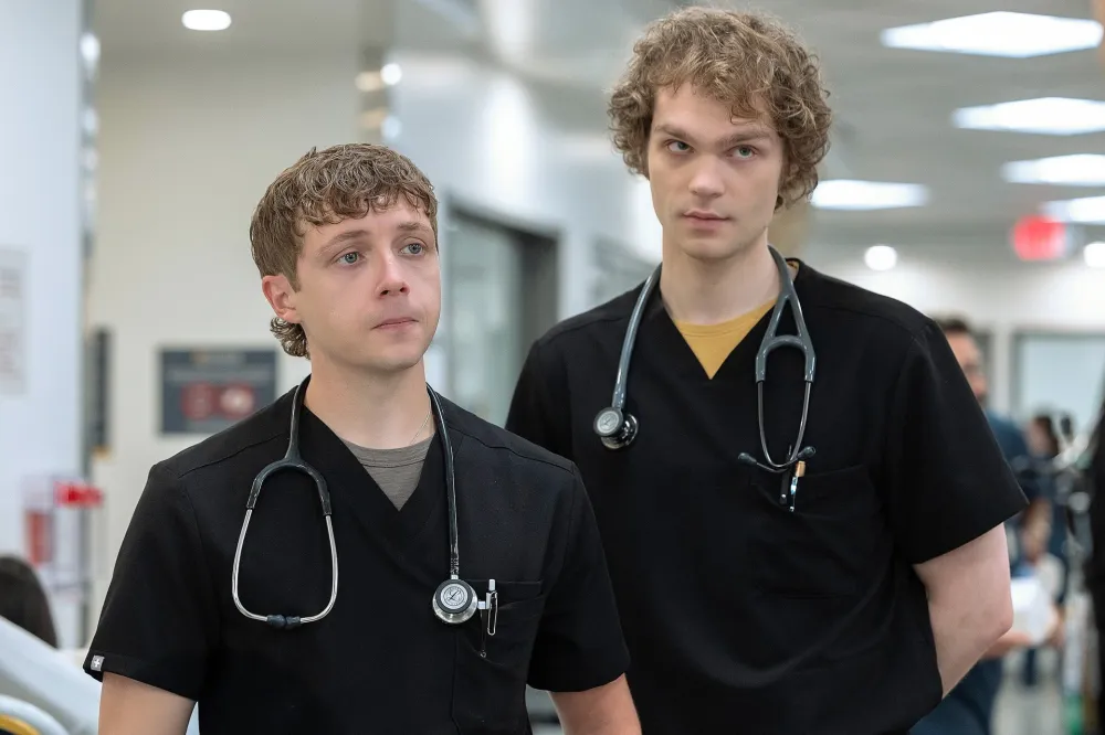 Gerran Howell and Lucas Iverson in The Pitt season 2