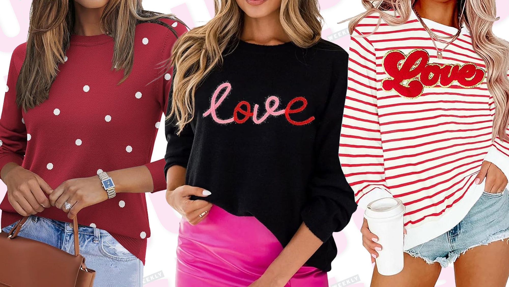 Red, Black and White Valentine's Day Tops