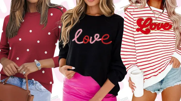 Red, Black and White Valentine's Day Tops
