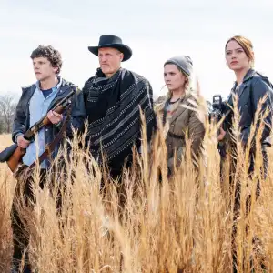 Jesse Eisenberg, Woody Harrelson, Abigail Breslin and Emma Stone in Zombieland: Double Tap