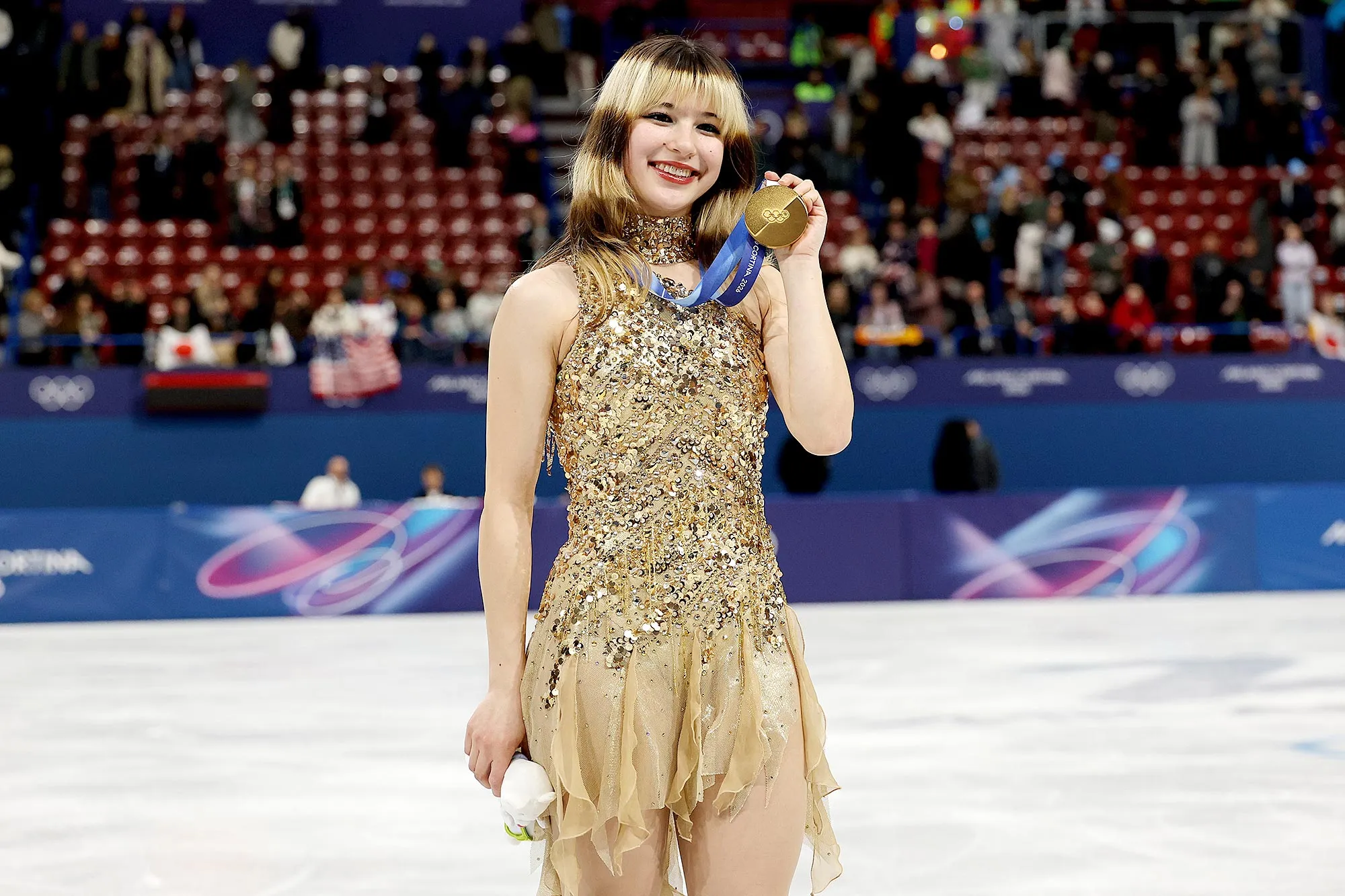Alysa Liu Puts on Rare Tinted Lip Oil Before Accepting Her Gold Medal