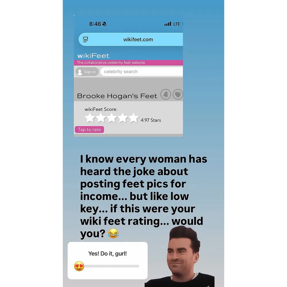 Brooke Hogan Teases Posting Feet Pics After Finding Out Her wikiFeet Score