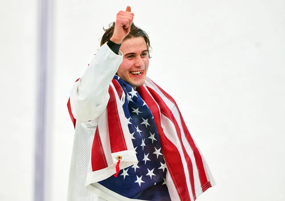 Feature Team USA Jack Hughes Responds to Backlash After Laughing at Trump Joke About Womens Team