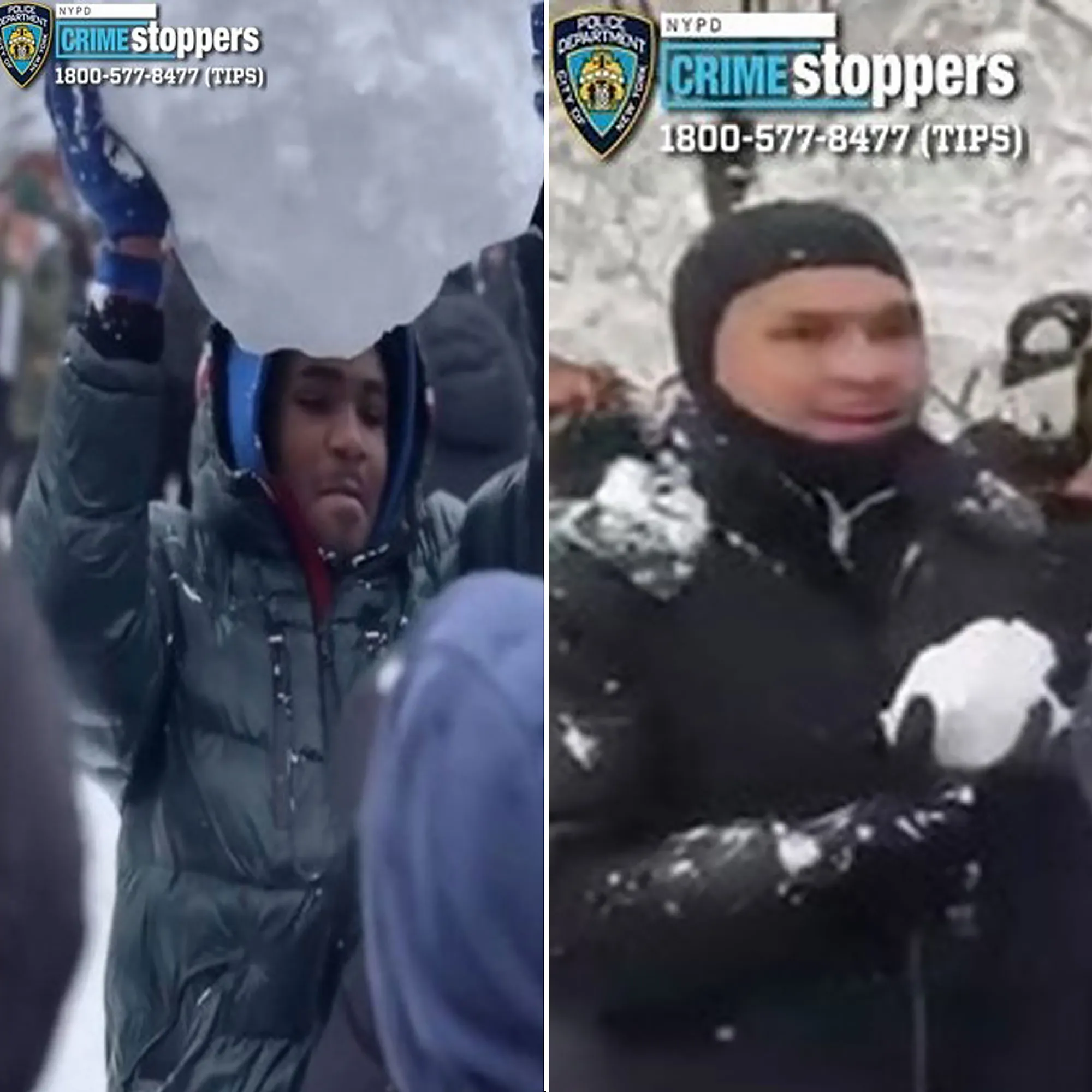 Four Suspects Sought for Injuring NYPD Officers During Massive Snowball Fight