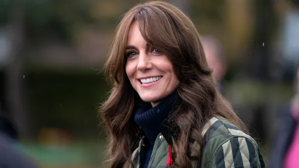 Catherine, Princess of Wales, known as the Duchess of Rothesay when in Scotland, meets farmers at Brodieshill Farm, Moray, Scotland, to learn about efforts being made to better support the mental health and wellbeing of young people on November 02, 2023 in Moray, Scotland. Prince William, Duke of Rothesay and Catherine, Duchess of Rothesay are visiting Scotland to meet organisations supporting rural communities and those working provide mental health support to young people through access to the outdoors and practical learning.