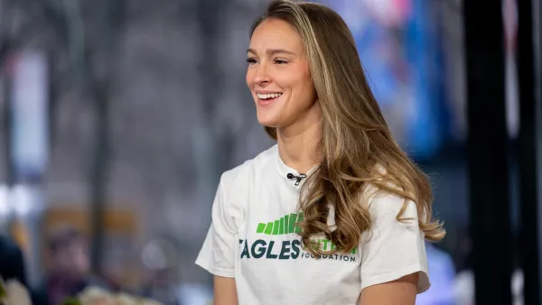 Kylie Kelce denim shirt