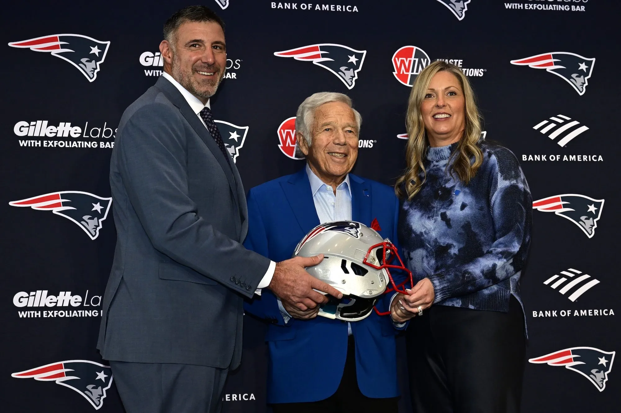 GettyImages-2193737837 Is Mike Vrabel Married jen robert kraft