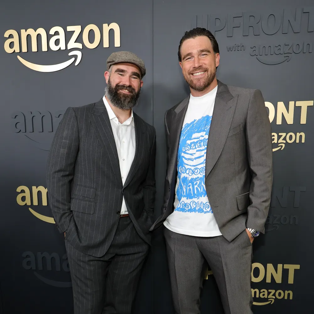 Travis Kelce and Jason Kelce Spice Up a New Heights Party in Funky Looks