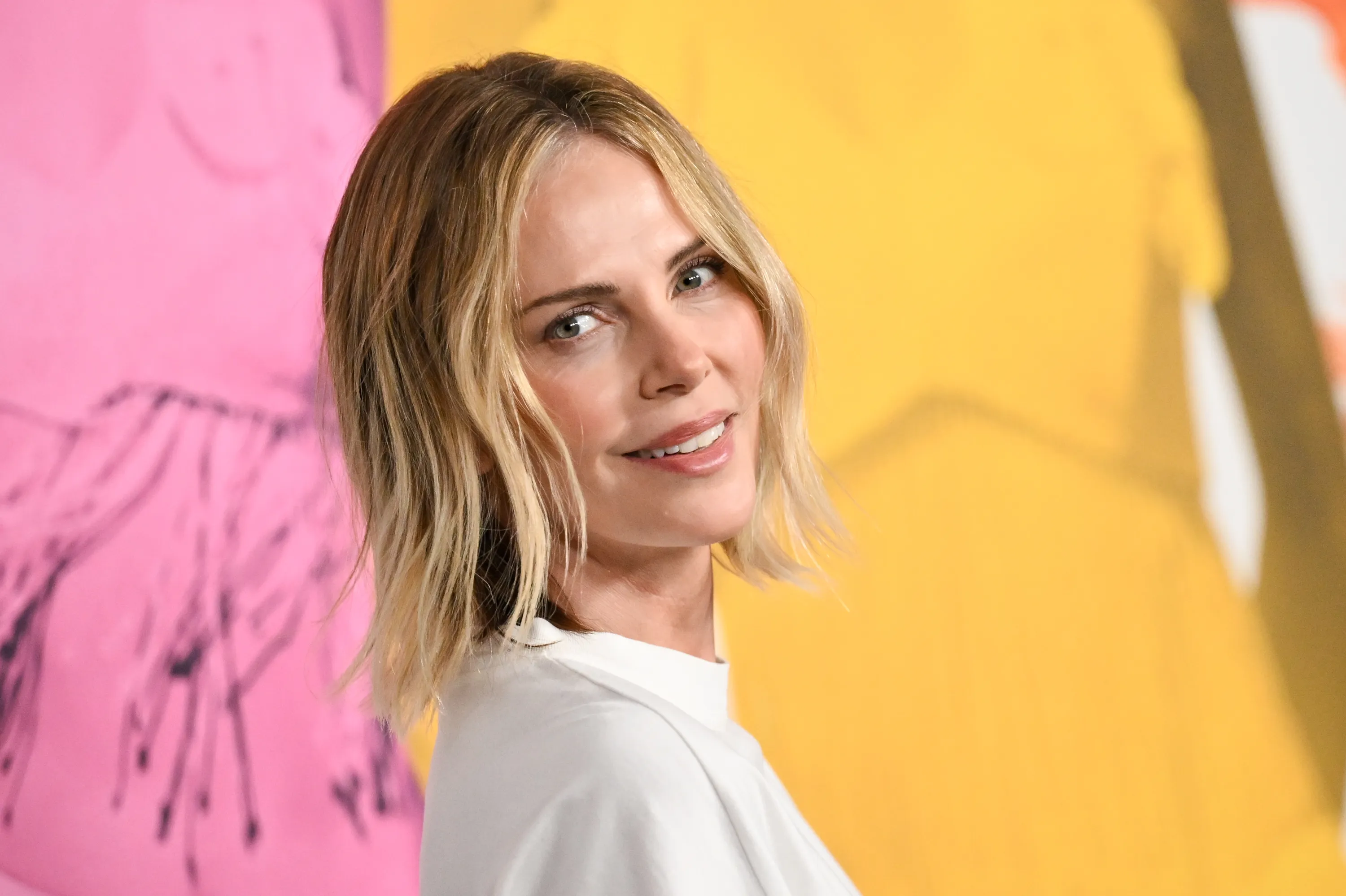 Charlize Theron sweater dress