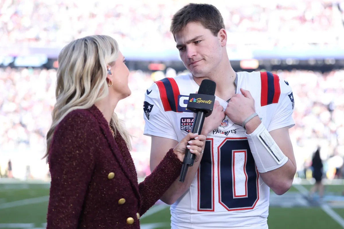 Drake Maye Holds Back Tears After Patriots Lose Super Bowl 2026