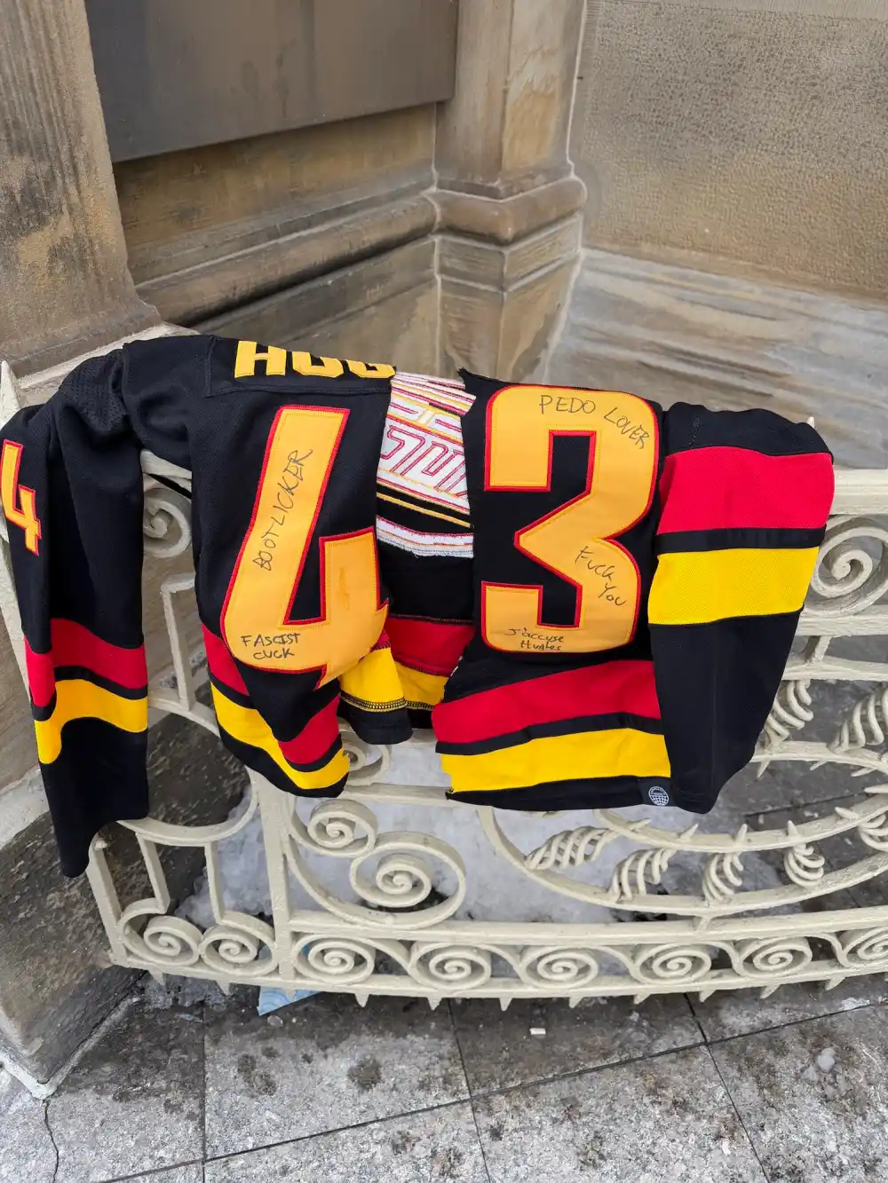 Defaced Quinn Hughes Jersey Left at Hockey Hall of Fame Amid Controversy