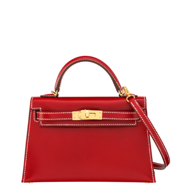 Hermès 20cm Rouge Piment Box Leather Mini Kelly