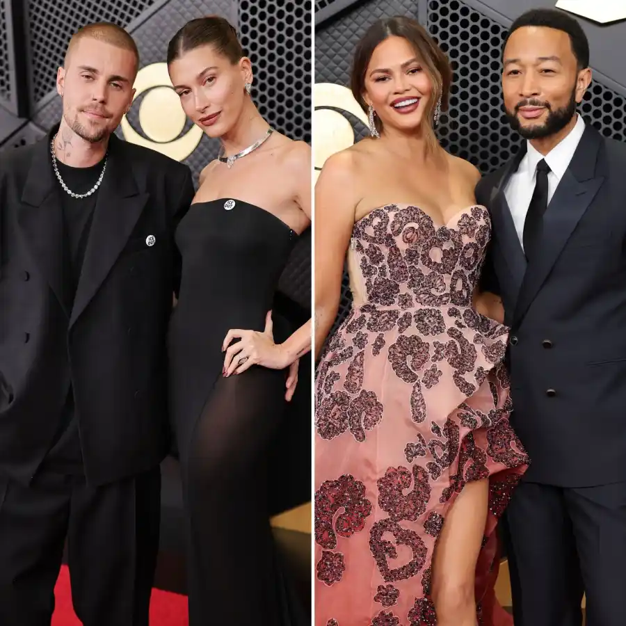 Hottest 2026 Grammy Awards Couples Justin and Hailey Bieber Chrissy Teigen and John Legend