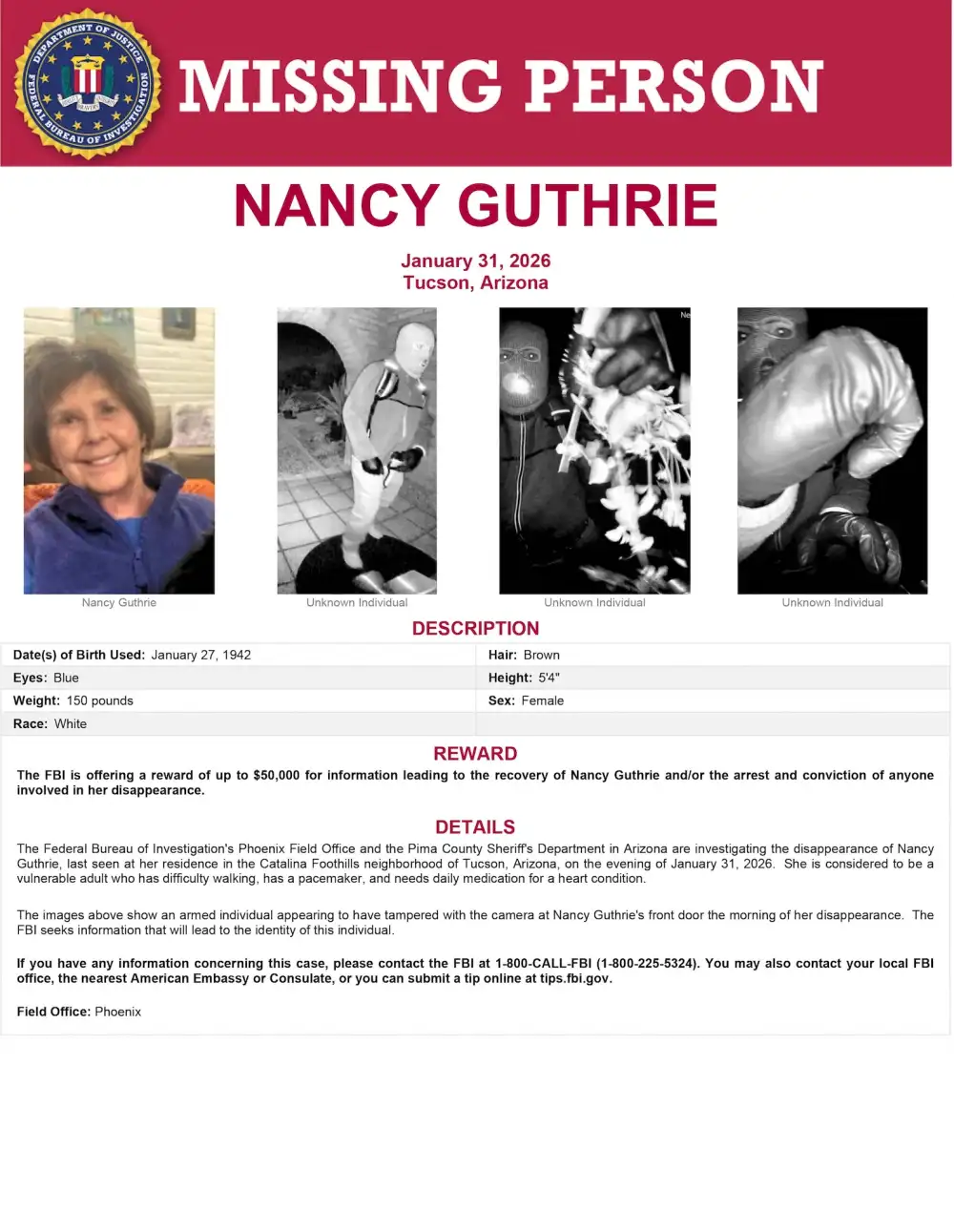 New Ransom Made Not in Bitcoin for Nancy Guthrie Case MEGA1417554_001