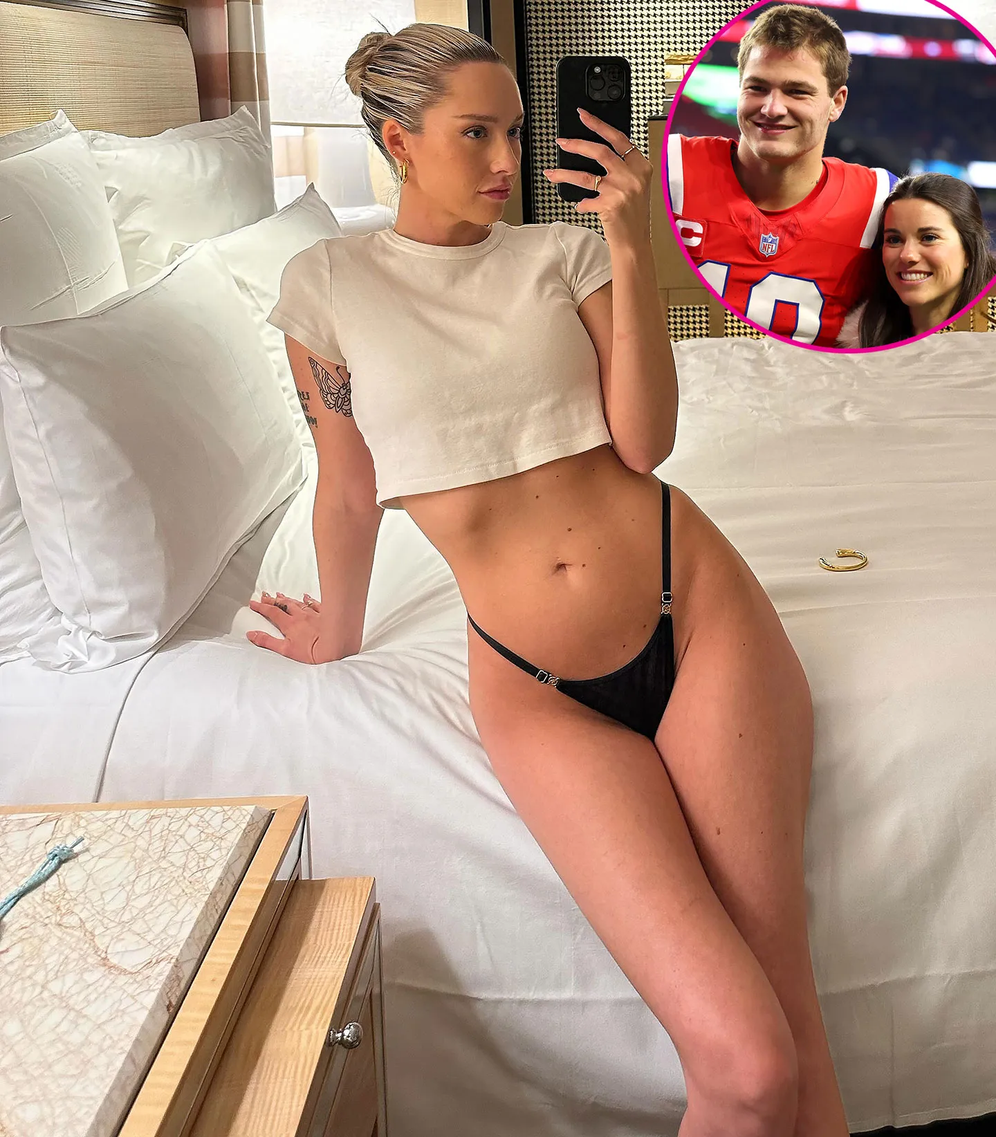 Promo OnlyFans Star Says Patriots QB Drake Maye Doesnt Look Happy With Wife Ann
