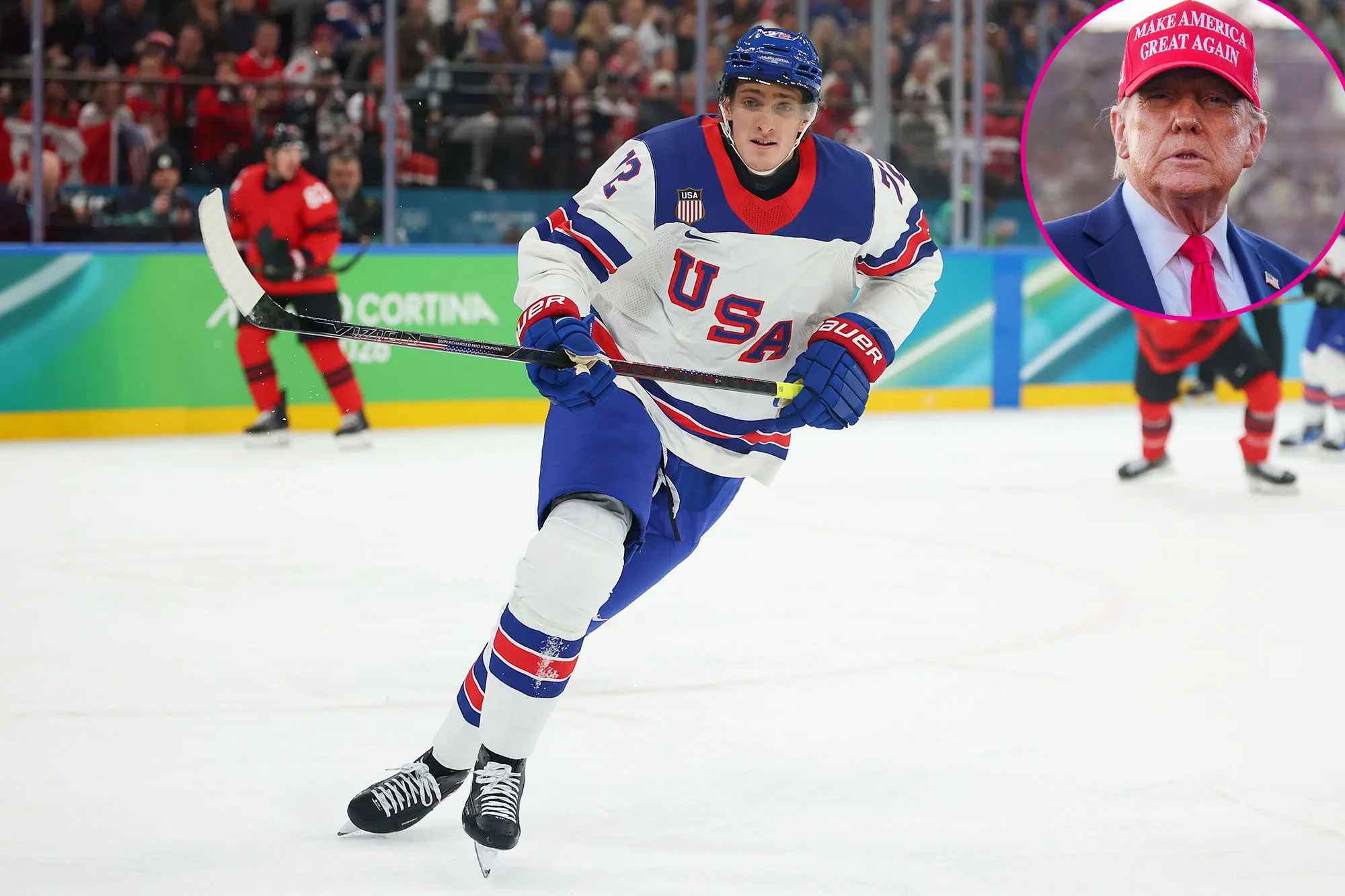Promo Team USA Tage Thompson Responds to Criticism for Wearing Make America Great Again Hat at White House