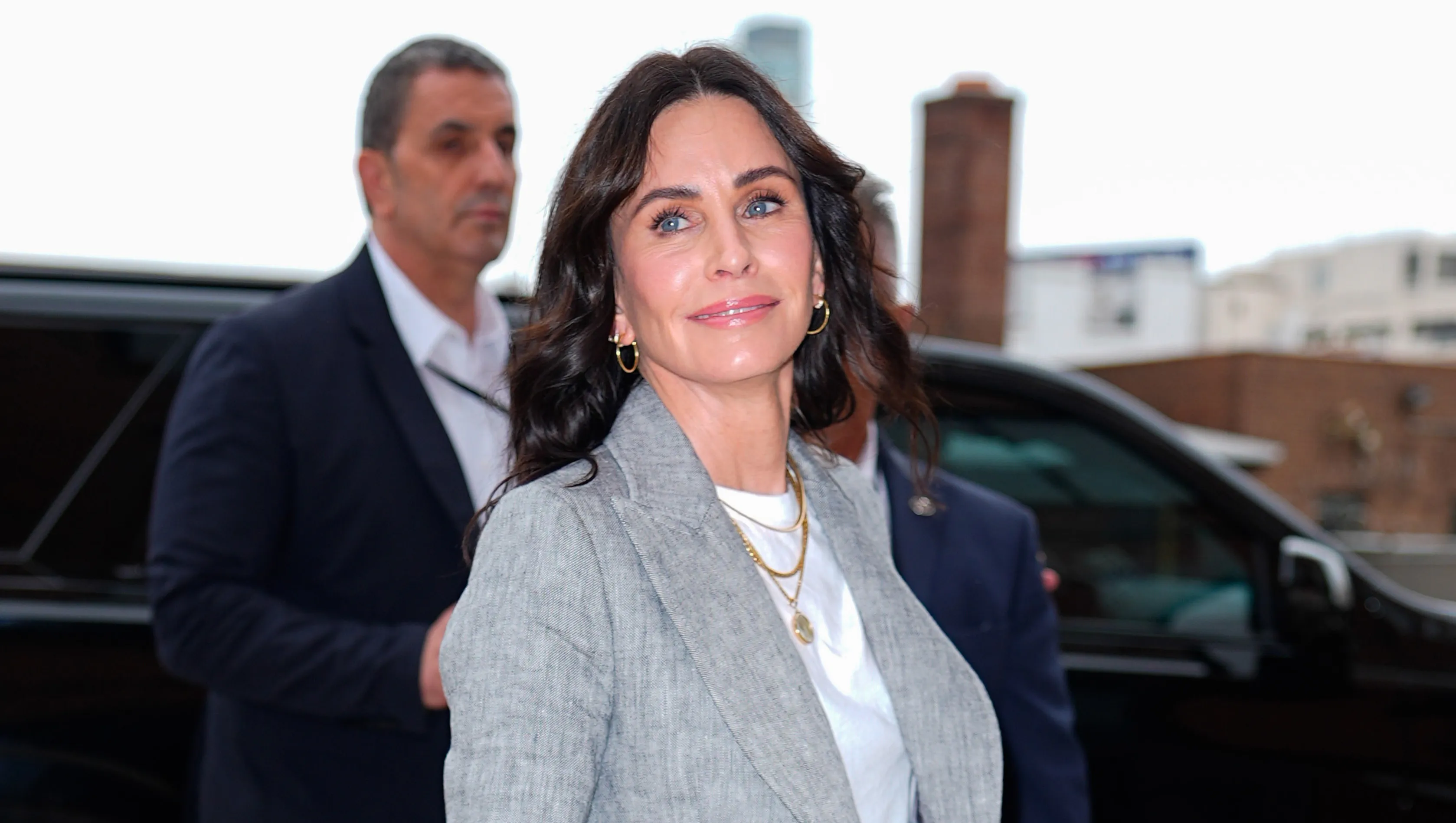 NEW YORK, NY - JUNE 26: Courteney Cox is seen on June 26, 2025 in New York City. (Photo by XNY/Star Max/GC Images)