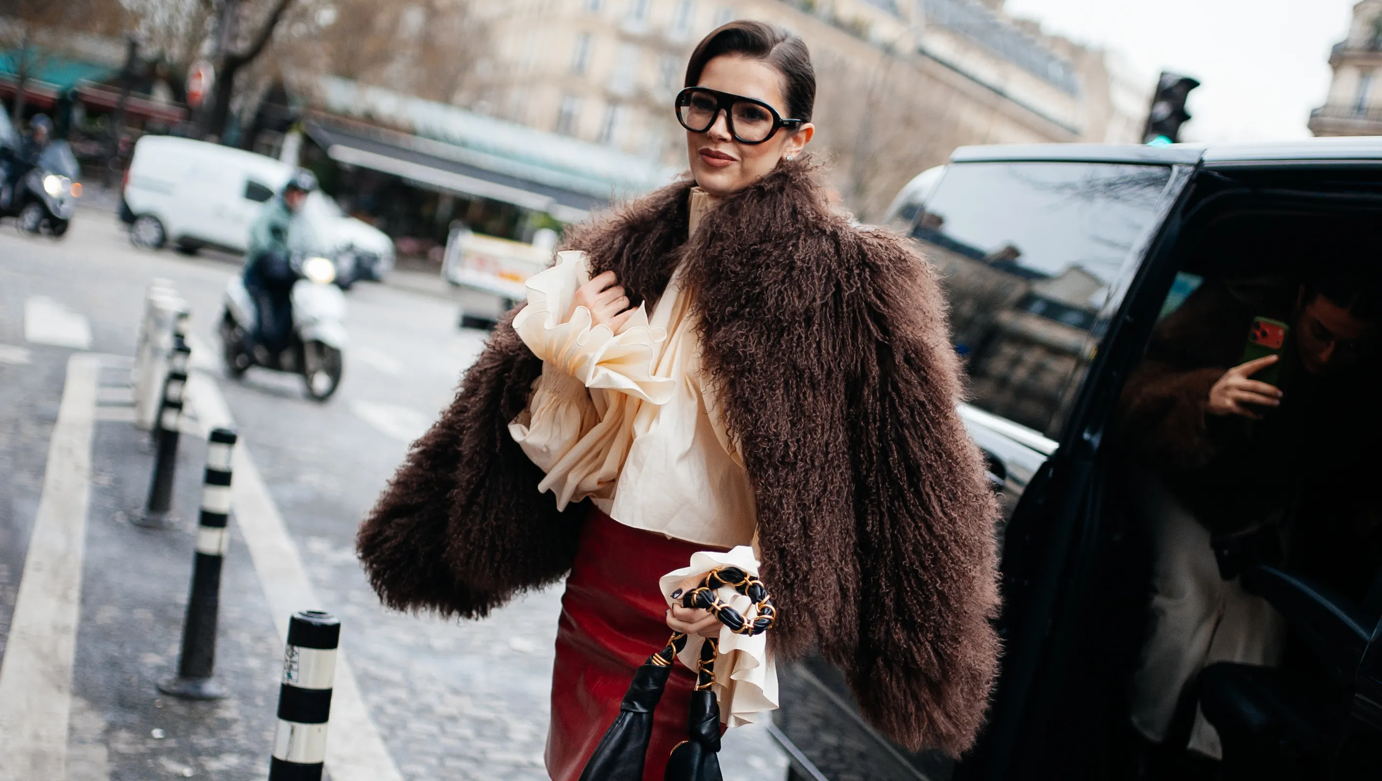 Street Style at Haute Couture Spring Summer 2026 fashion week on January 28, 2026 in Paris, France. (Photo by WWD/WWD via Getty Images)