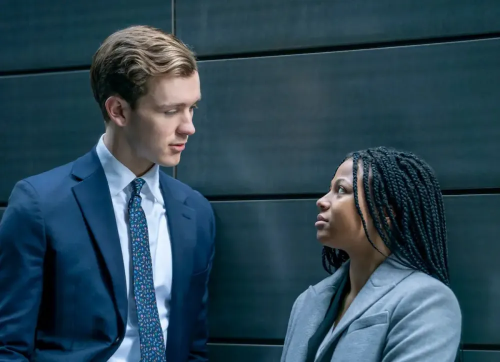 Harry Lawtey and Myha'la in Industry