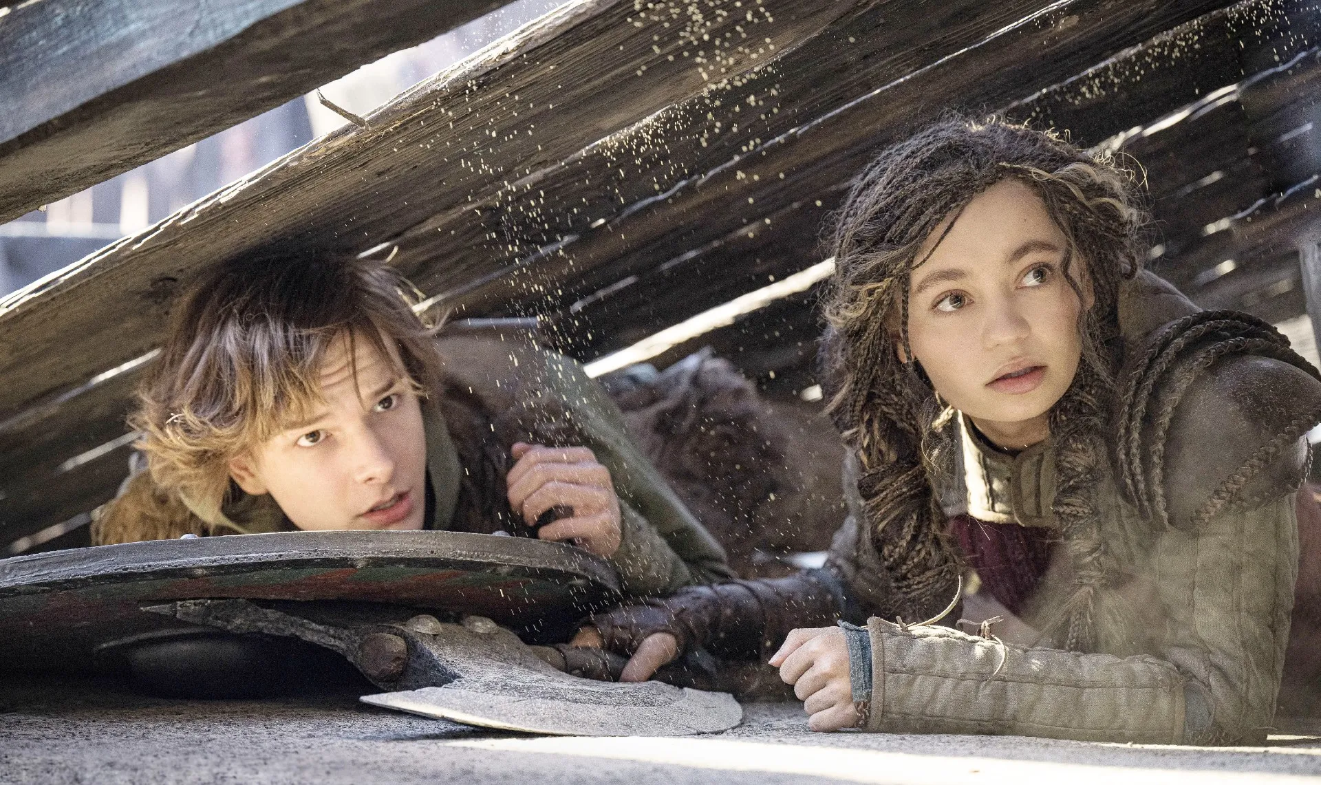 Mason Thames and Nico Parker in How to Train Your Dragon