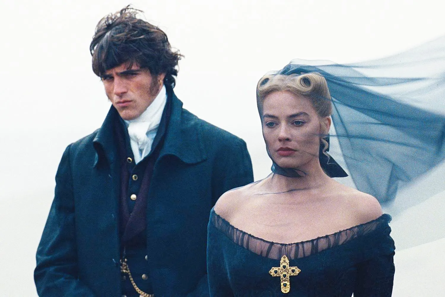 Jacob Elordi and Margot Robbie in Wuthering Heights