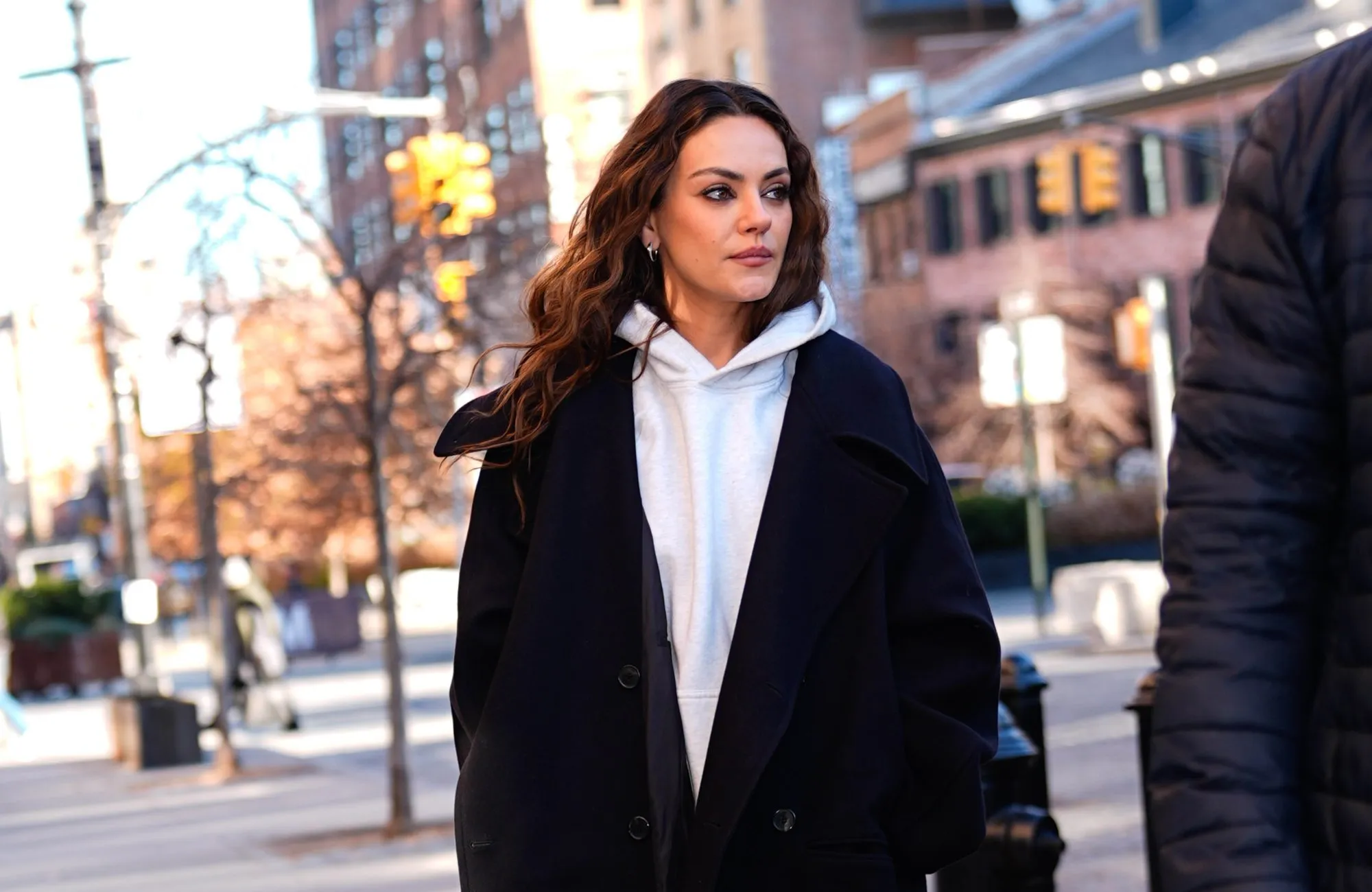 NEW YORK, NY - DECEMBER 9: Mila Kunis is seen on December 9, 2025 in New York City. (Photo by XNY/Star Max/GC Images)