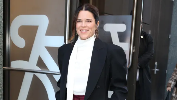 NEW YORK, NY - FEBRUARY 24: Neve Campbell is seen on February 24, 2026 in New York City. (Photo by Jason Howard/Bauer-Griffin/GC Images)