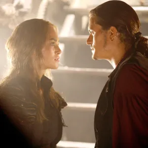 Keira Knightley and Orlando Bloom in Pirates of the Caribbean: At World's End