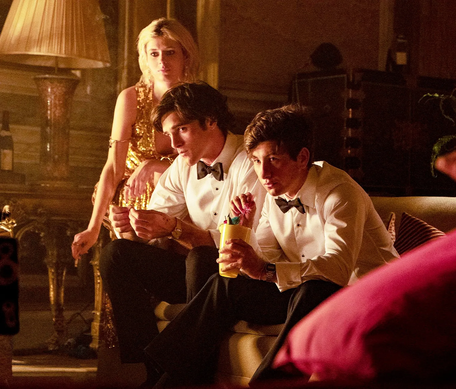 Alison Oliver, Jacob Elordi and Barry Keoghan in Saltburn