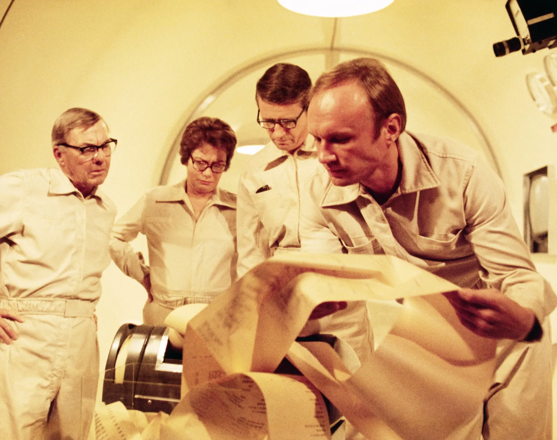 David Wayne, Kate Reid, Arthur Hill and James Olsen in The Andromeda Strain