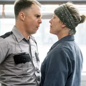 Sam Rockwell and Frances McDormand in Three Billboards Outside Ebbing, Missouri
