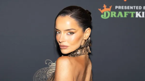 DALY CITY, CALIFORNIA - FEBRUARY 08: Maura Higgins arrives at the Sports Illustrated's SI The Party at Cow Palace Arena & Event Center on February 08, 2026 in Daly City, California. (Photo by Miikka Skaffari/Getty Images)