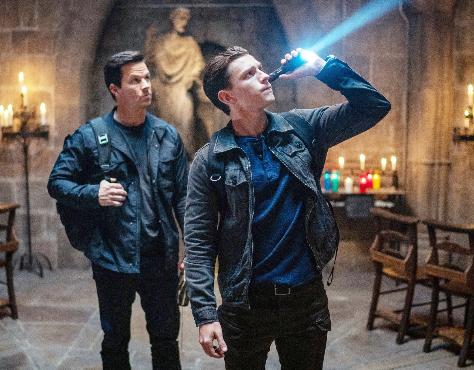 Mark Wahlberg and Tom Holland in Uncharted