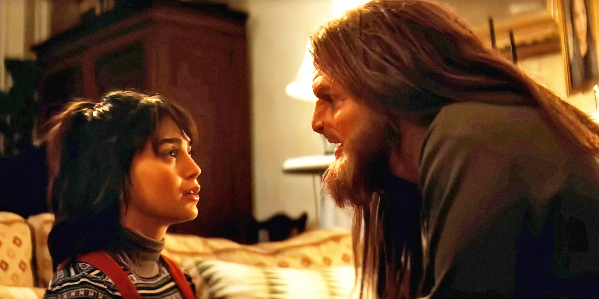 Melissa Barrera and Tommy Dewey in Your Monster