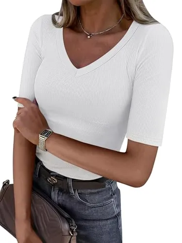 This Half-Sleeve V-Neck Screams ‘Rich Mom’ — 55% Off