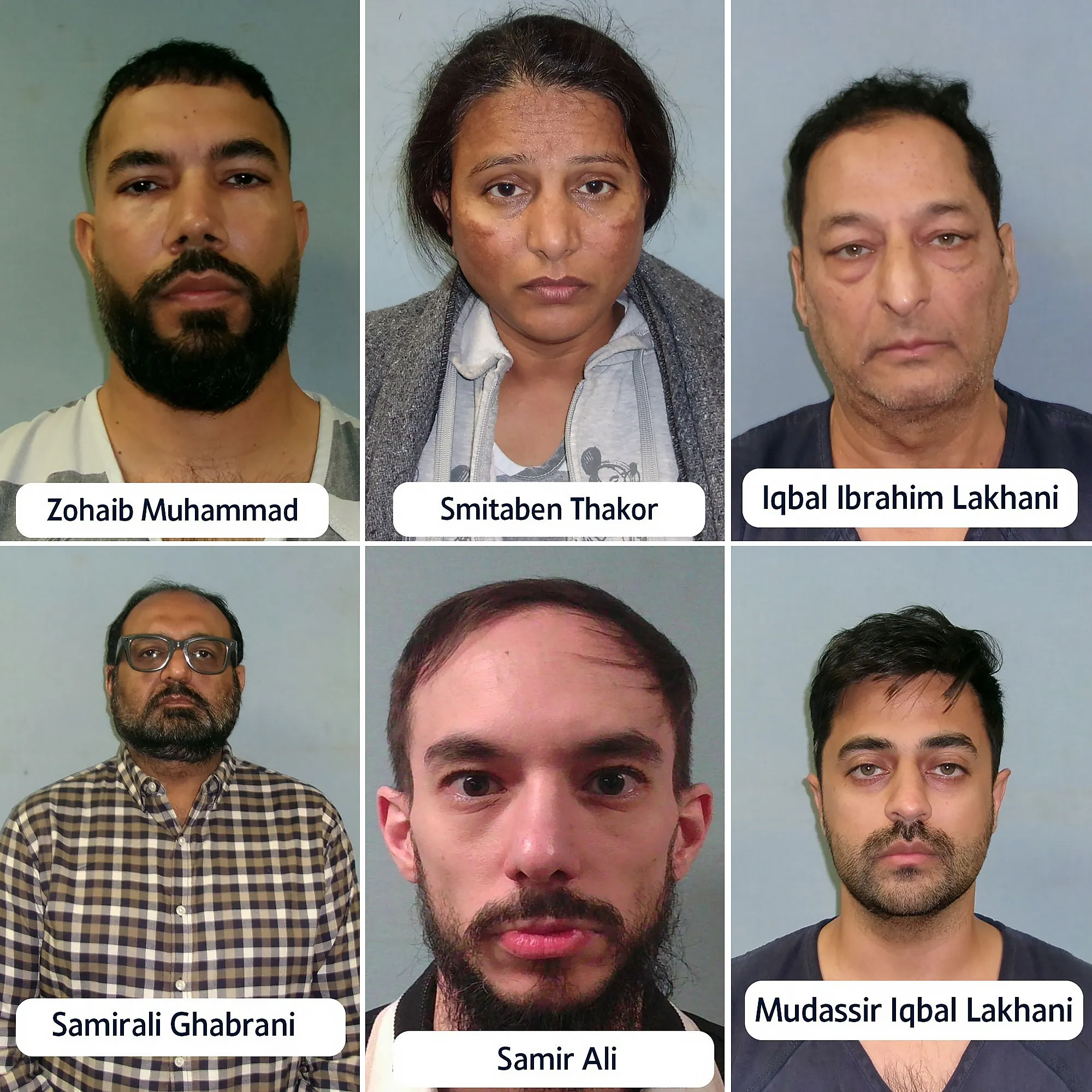 6 People Arrested in Texas Gold Bar Scam Zohaib Muhammad Smitaben Thakor Iqbal Ibrahim Lakhani Samirali Ghabrani Samir Ali Mudassir Iqbal Lakhani