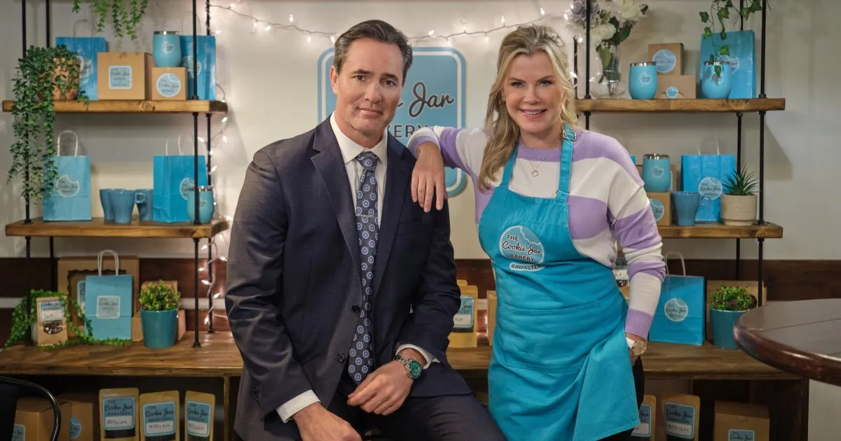 Alison Sweeney and Victor Webster in SUGAR & VICE: A HANNAH SWENSEN MYSTERY
