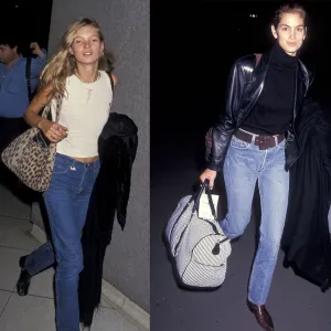 Kate Moss during Kate Moss Arriving From New York - December 16, 1994 at Los Angeles International Airport in Los Angeles, California, United States. (Photo by Jim Smeal/Ron Galella Collection via Getty Images) Christy Turlington (Photo by Ron Galella/Ron Galella Collection via Getty Images) Model Cindy Crawford arrives from New York City on February 22, 1991 at the Los Angeles International Airport in Los Angeles, California. (Photo by Ron Galella, Ltd./Ron Galella Collection via Getty Images)