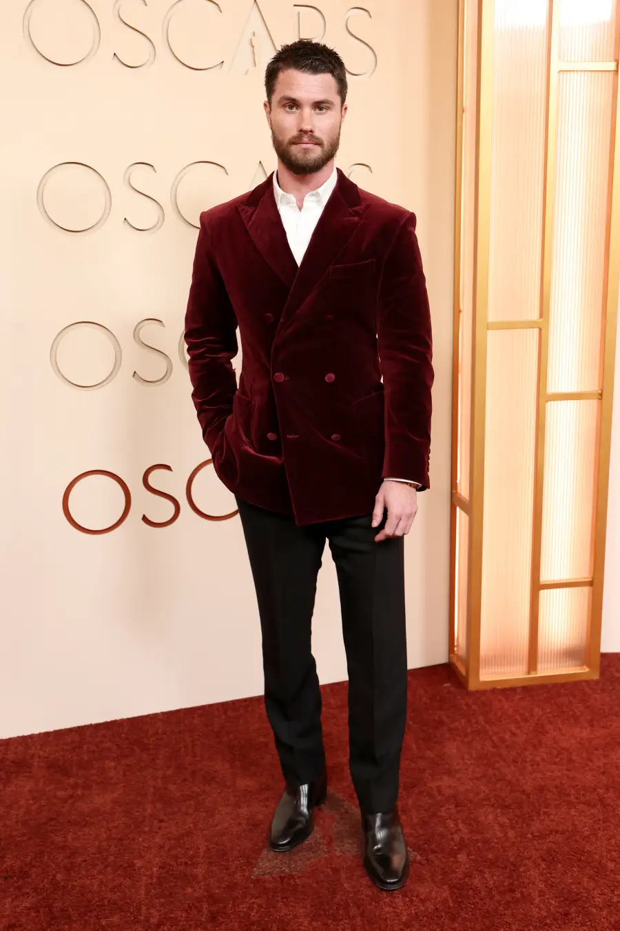 Chase Stokes Smolders in Red at 98th Academy Awards Oscars 2026 After Kelsea Ballerini Drama