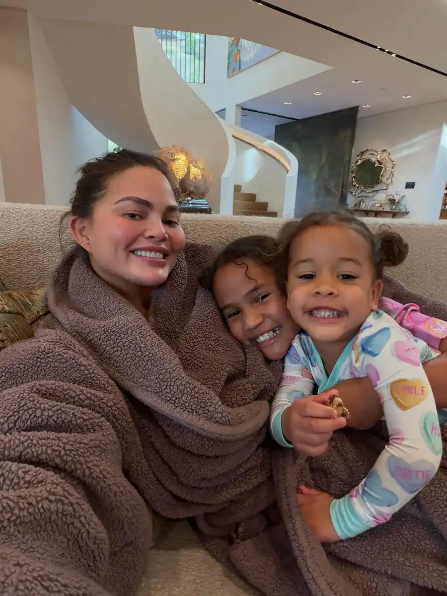 Chrissy Teigen Their Robe Becomes a Group Blanket Just Like Us