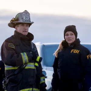 Dermot Mulroney and Tracy Spiridakos Chicago Fire One Chicago Showrunners Promise Very High Stakes for Multiple Stars in Explosive Crossover