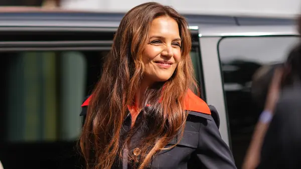 Katie Holmes is seen, outside Patou, during the Haute Couture Fall/Winter 2024/25 as part of Paris Fashion Week on June 27, 2024 in Paris, France.