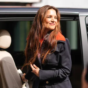 Katie Holmes is seen, outside Patou, during the Haute Couture Fall/Winter 2024/25 as part of Paris Fashion Week on June 27, 2024 in Paris, France.