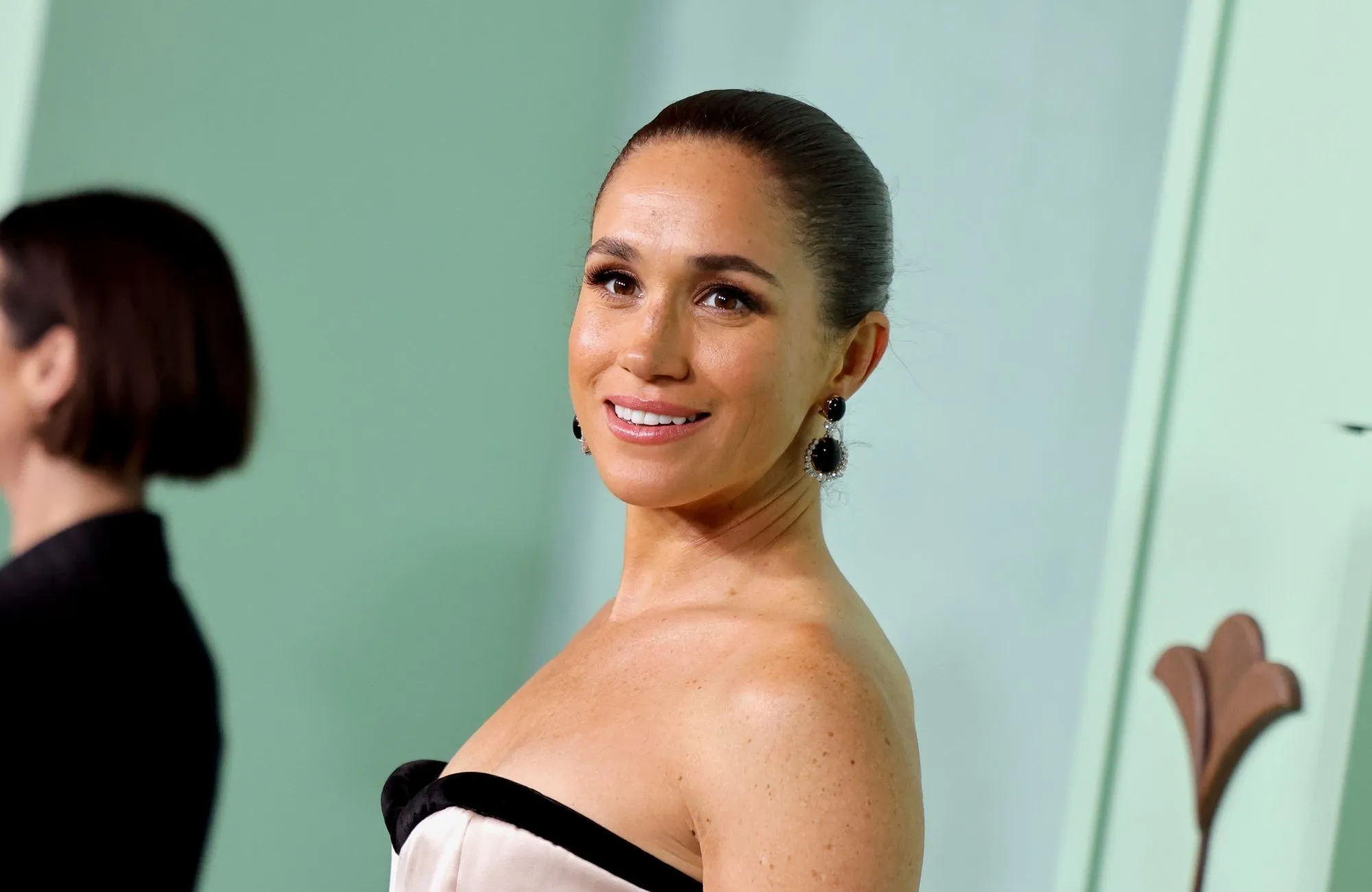 LOS ANGELES, CALIFORNIA - FEBRUARY 07: Meghan, Duchess of Sussex attends Annual Fifteen Percent Pledge Fundraising Gala Honoring Ms. Tina Knowles at Paramount Studios on February 07, 2026 in Los Angeles, California. (Photo by Savion Washington/Getty Images)