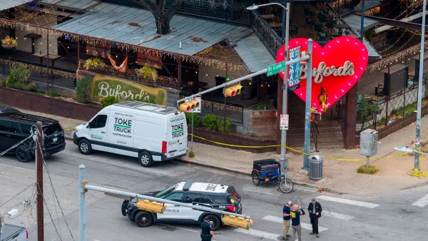 A photo shows the crime scene Sunday morning