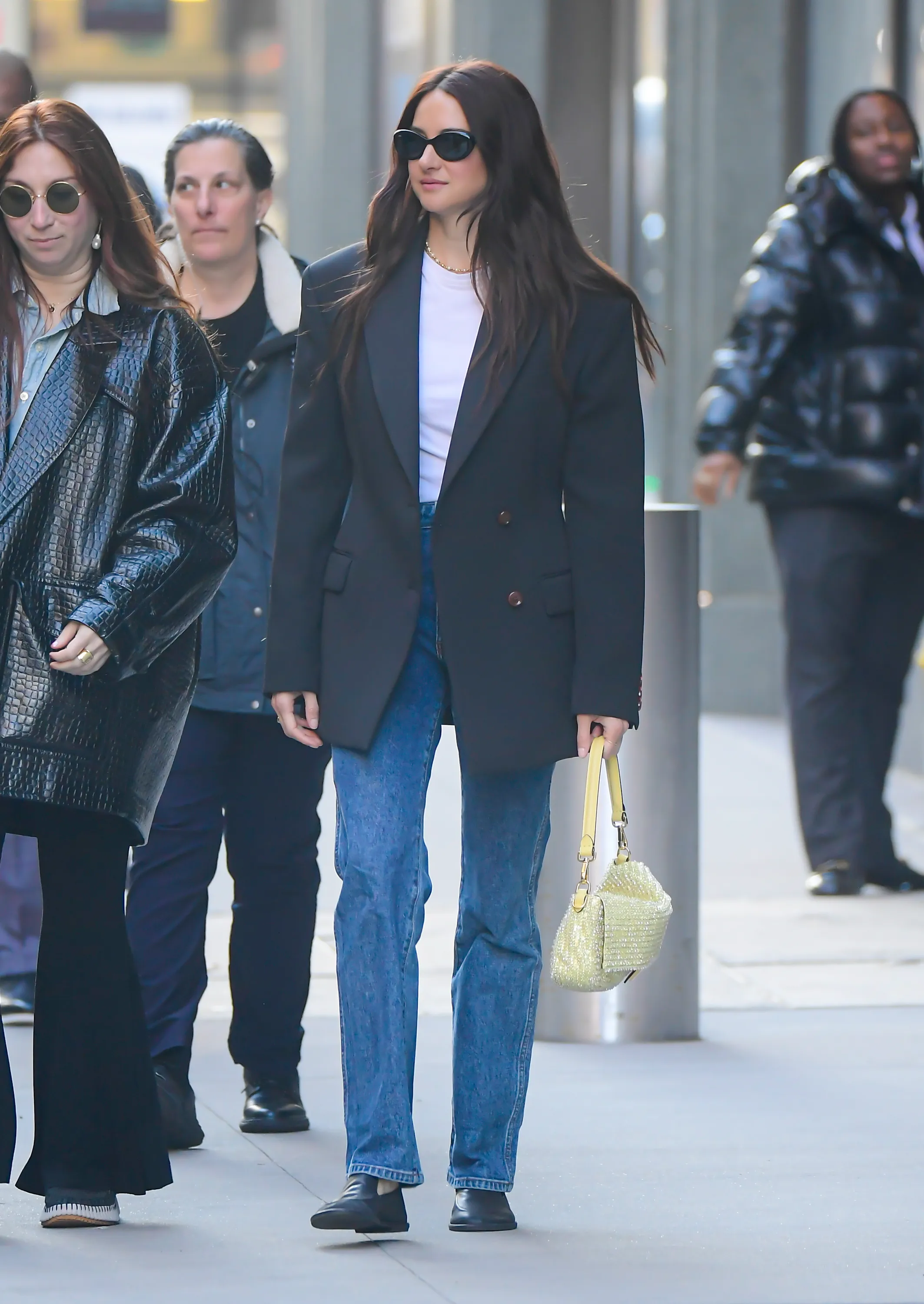 Shailene Woodley is seen on March 11, 2026 in New York City.