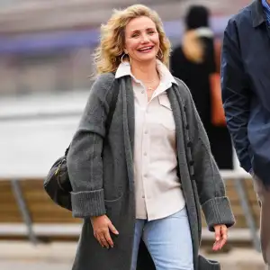 Cameron Diaz is seen on set on March 19, 2026 in New York City.