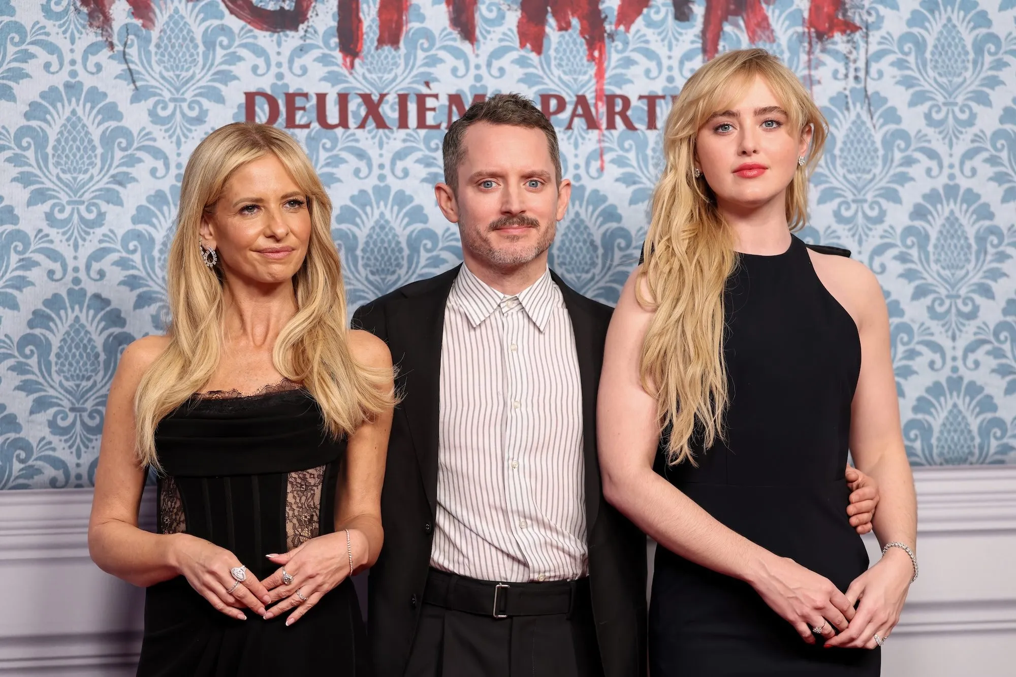 GettyImages-2268328919 Sarah Michelle Gellar Ready or Not 2 Costars Elijah Wood Kathryn Newton Evacuated Amid Paris Fire