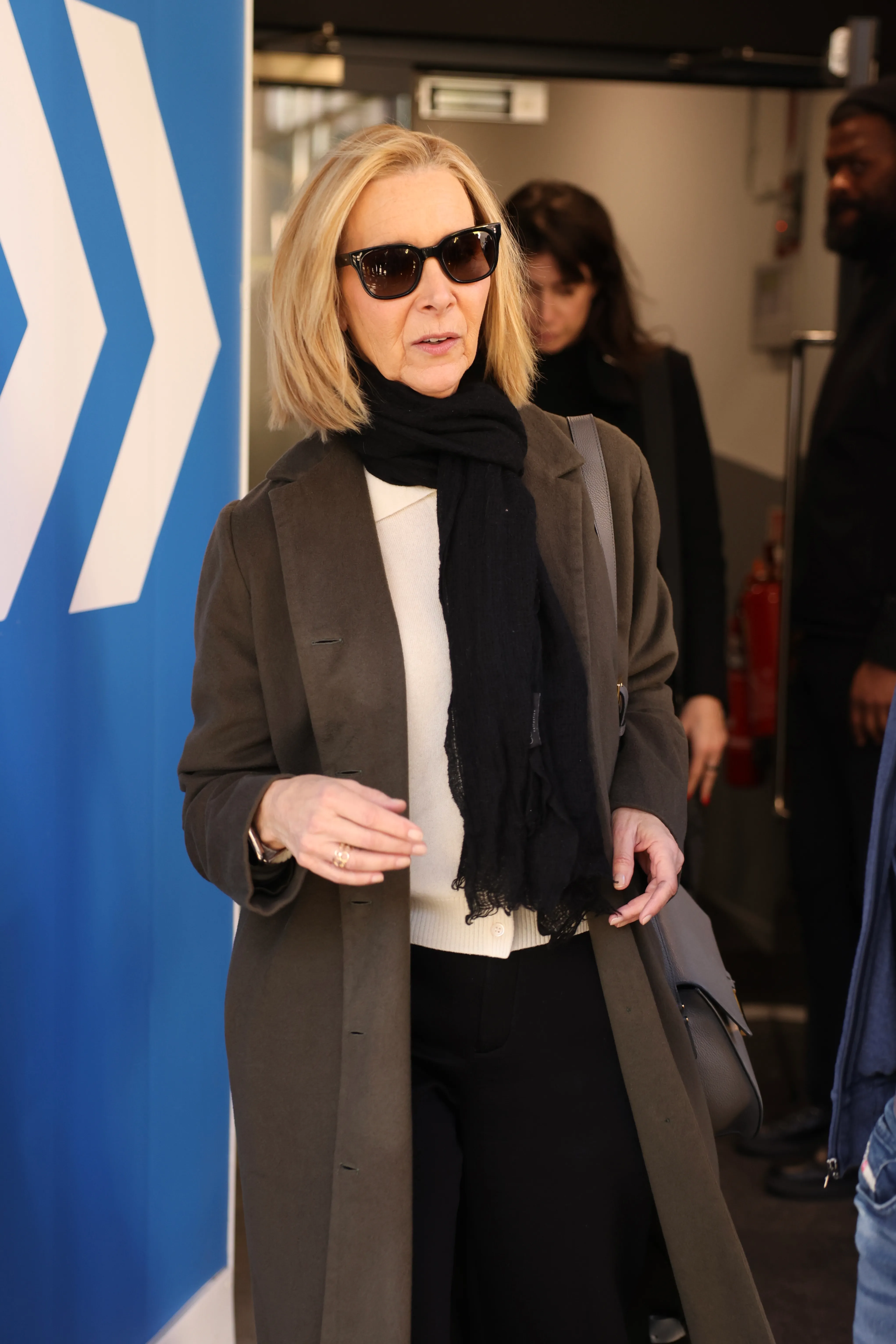 Lisa Kudrow leaving Global Radio Stuidos on March 26, 2026 in London, England.